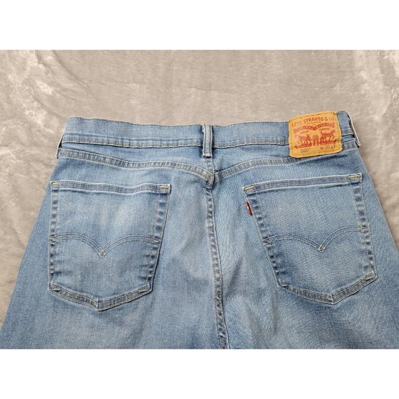 Levi’s 505 Denim Jeans Mens Size 36x29 light Medium Blue Wash - Picture 6 of 8